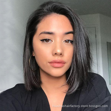 Straight Frontal Bob Wig ,Cabelo Humano Brazilian Hair In China Lace  Bob Wig Human hair Front Lace Wig